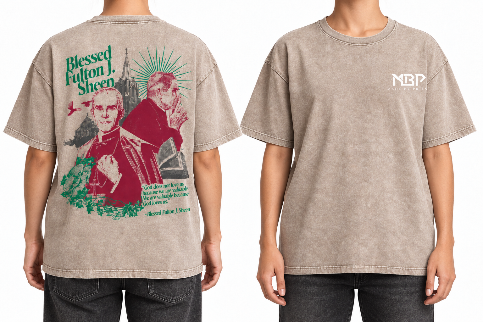 Blessed Archbishop Fulton J. Sheen shirt — additional detail